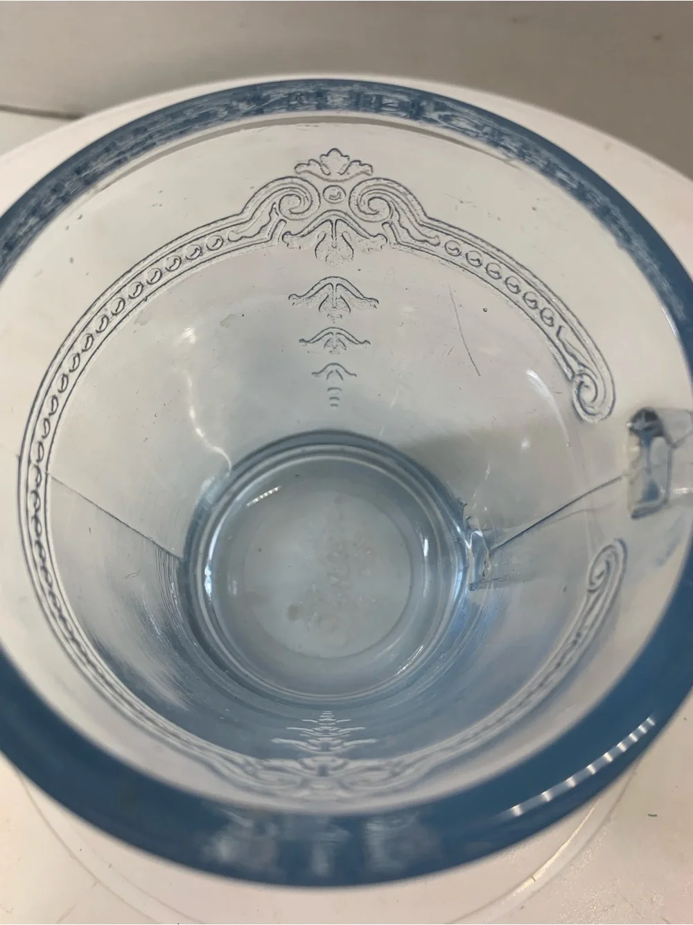 Vintage Fire King “Philbe” Blue Sapphire Clear Glass Mug. 3886